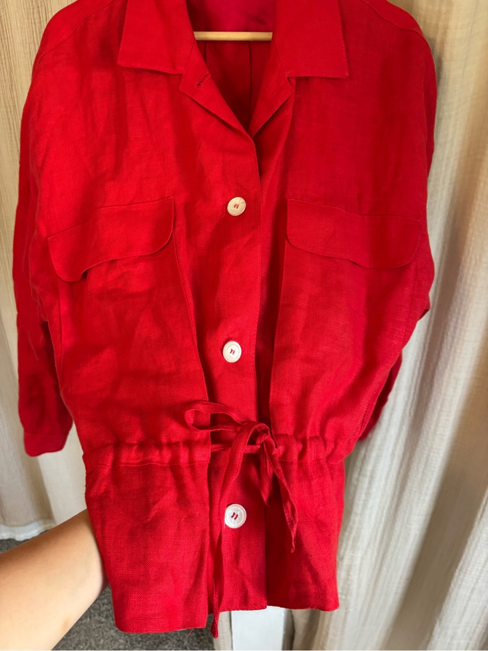 Vintage Made in USA 100% Linen Jacket- Large - Picture 3 of 9